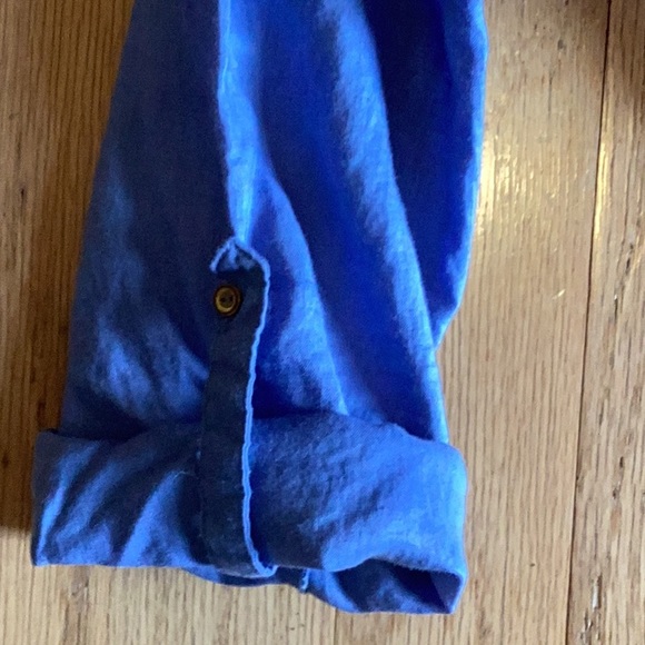 Sunny Leigh 100% linen pull on collarless tunic in sky blue with long sl… - Picture 11 of 12